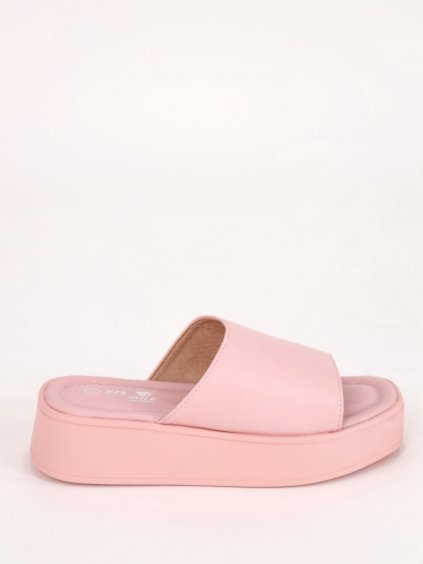 RUŽOVÉ ŠĽAPKY NA PLATFORME SS110PINK 3