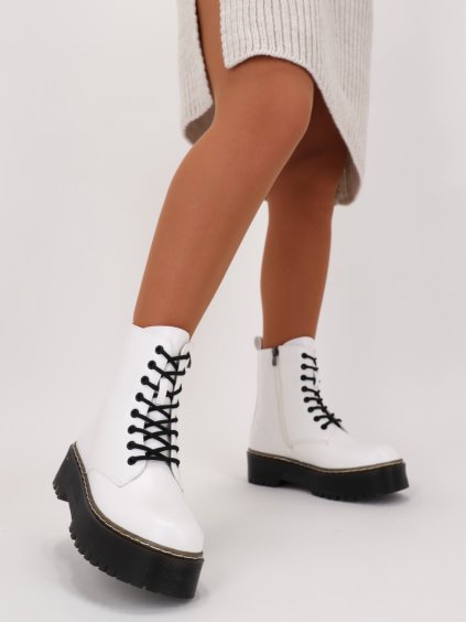 BIELE WORKERY S VYSOKOU PODRÁŽKOU XX01WHITE 1