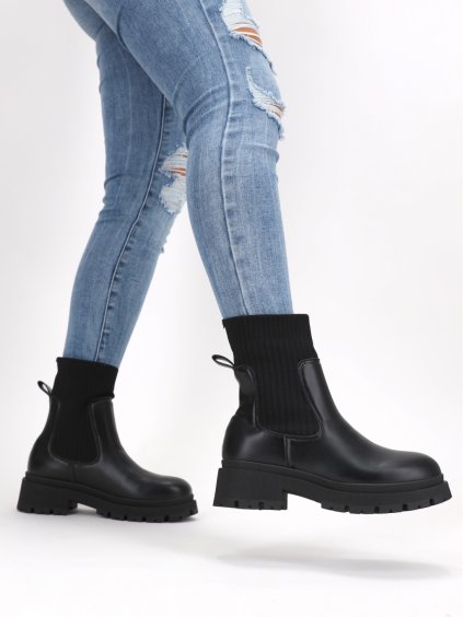ČIERNE DÁMSKE ČLENKOVÉ ČIŽMY VL190BLACK 6