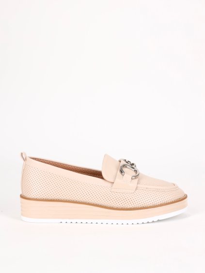 bezove damske mokasiny na platforme HXL10BEIGE 8
