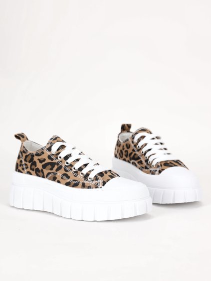 hnede tenisky na platforme s leopardim vzorom UB24LEO 3