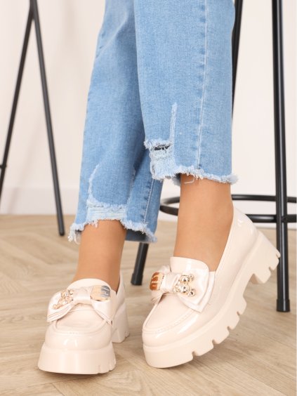 BÉŽOVÉ MOKASÍNY NA PLATFORME YES3030beige 1