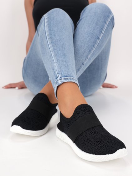 slip on cierne damske tenisky latkove MEY04BLACK 4