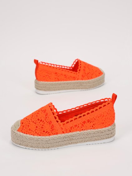 DÁMSKE NEÓNOVÉ ČIPKOVANÉ ESPADRILKY NA PLATFORME