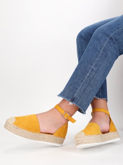 damske semisove espadrilkove sandale zlte SEZZ17YELLOW 5