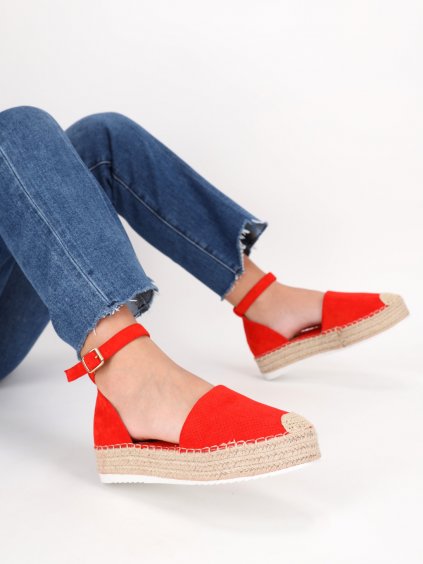 damske semisove espadrilkove sandale cervene SEZZ17RED 1