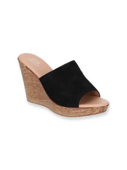 cierne damske semisove slapky na klinovom opatku PH8066 1 BLACK 2