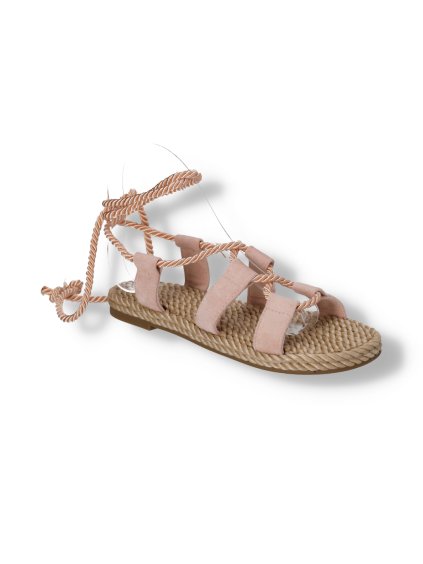 ruzove damske semisove snurovacie sandale OM5353-6 PINK 2
