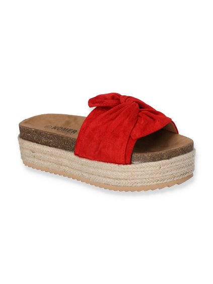 cervene damske semisove slapky na platforme YET-1 RED 2