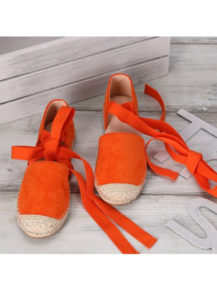 damske espadrilky so stuhami oranzove OM245 15 ORANGE 4