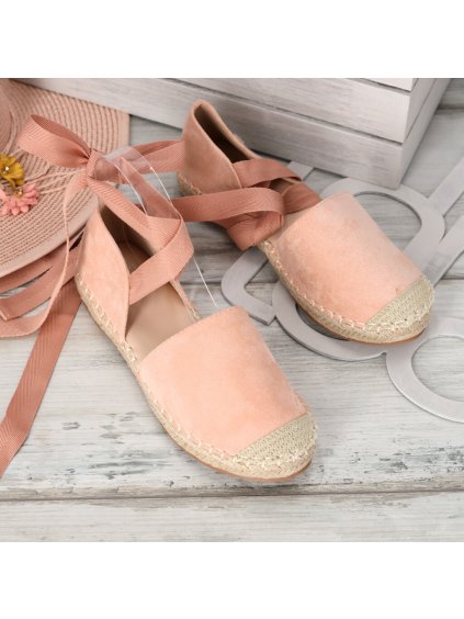 ruzove espadrilky na viazanie OM245 11 1