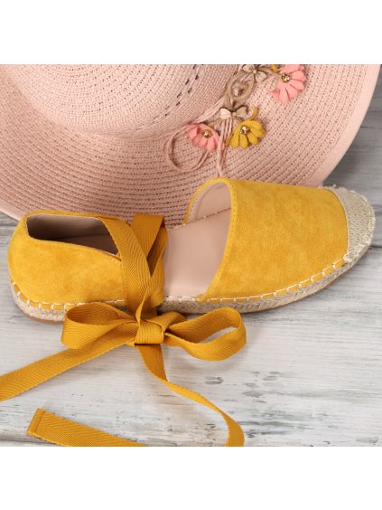 zlte espadrilky na viazanie OM245 9 4