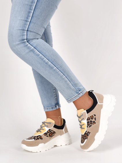 leopardie tenisky na platforme bezove zlte lv8821leopard 1