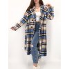DLHÝ KÁROVANÝ KABÁT MODRÝ 200005-1 (Veľkosť UNI SIZE)