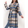 DLHÝ KÁROVANÝ KABÁT MODRÝ 200005-1 (Veľkosť UNI SIZE)