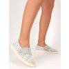 sive damske espadrilky so vzorom NB358GREY 3
