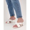 Biele slapky na podpatku YX5 White 4