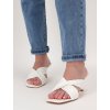 Biele slapky na podpatku YX5 White 5