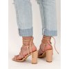 Béžové šnúrovacie sandále SF19BEIGE 2