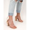 Béžové šnúrovacie sandále SF19BEIGE 4