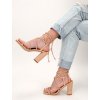 Béžové šnúrovacie sandále SF19BEIGE 6