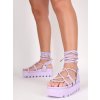 damske snurovacie sandale na platforme fialove YES7198PURPLE 3