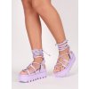 damske snurovacie sandale na platforme fialove YES7198PURPLE 6