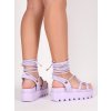 damske snurovacie sandale na platforme fialove YES7198PURPLE 2