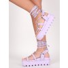 damske snurovacie sandale na platforme fialove YES7198PURPLE 4