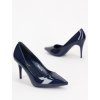 modre lakovane lodicky na vysokom podpatku EL1611NAVY 3