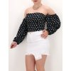 BODKOVANÝ CROP TOP ČIERNY 200041 2black 2