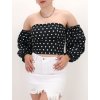 BODKOVANÝ CROP TOP ČIERNY 200041 2black 1