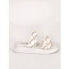 BIELE PREPLETANÉ ŠĽAPKY NA PLATFORME SS131WHITE 4