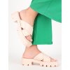 platformove damske slapky s prepletanou prackou SS138BEIGE 5