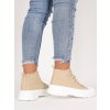 clenkove damske platene snurovacie tenisky bezove AB974KHAKI 8
