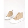 clenkove damske platene snurovacie tenisky bezove AB974KHAKI 4