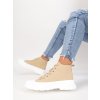 clenkove damske platene snurovacie tenisky bezove AB974KHAKI 5