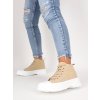 clenkove damske platene snurovacie tenisky bezove AB974KHAKI 6