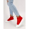 cervene damske platenne tenisky 205115RED 2
