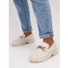 MOKASÍNY BÉŽOVÉ SO ZLATOU SPONOU 202263 BEIGE 1