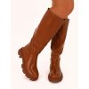 hnede damske vysoke cizmy K265CAMEL 5