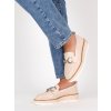 bezove damske mokasiny na platforme HXL10BEIGE 4