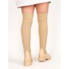 BÉŽOVÉ ČIŽMY NAD KOLENO S HRUBOU PODRÁŽKOU QT12beige 4