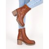 Camel hnede clenkove cizmy s hrubym podpatkom hbl81camel 6