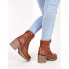 Camel hnede clenkove cizmy s hrubym podpatkom hbl81camel 7