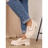 bezove lakovane mokasiny na vysokej platforme Q0 1117 beige 6