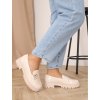 bezove damske mokasiny na platforme XO 1660 2