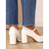 damske biele poltopanky na podpatku s remienkom YL0 1671 white 5