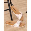 Lakovane biele vzorovane korkove slapky sar37flower 5