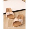 Lakovane bezove korkove slapky sar37beige 2